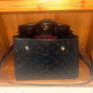 Elegant Black and Burgundy Women's Handbag